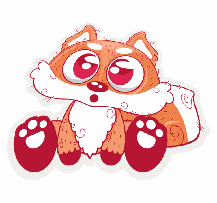 Dieren vinyl tapijt schattige anime vos - TenStickers