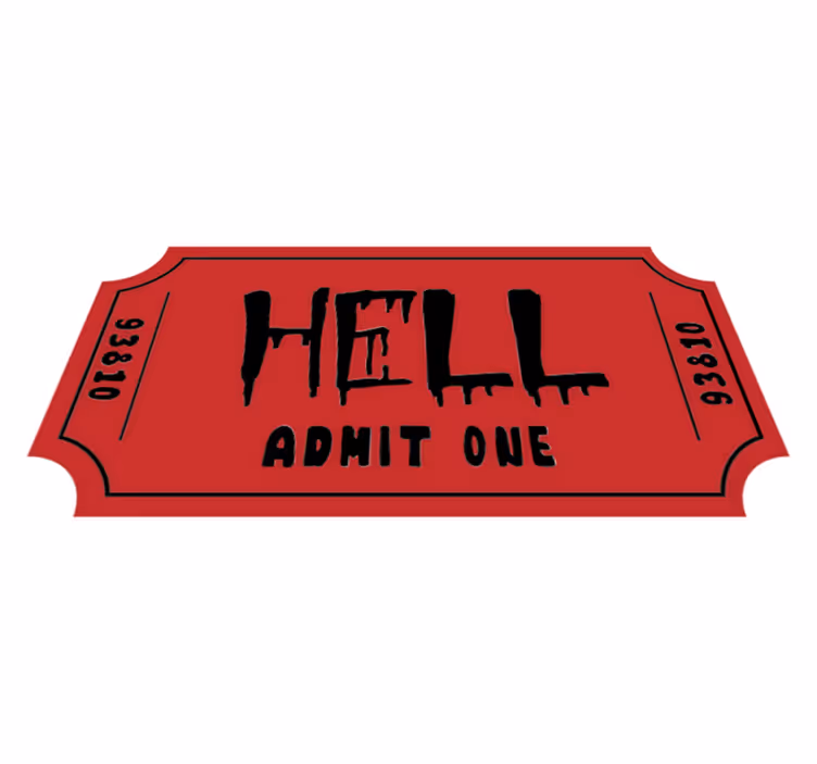 Vinyl tapijt halloween ticket naar de hel - TenStickers