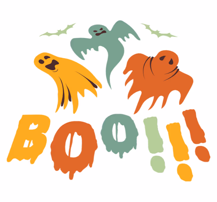 Vinyl tapijt halloween spookje boo - TenStickers