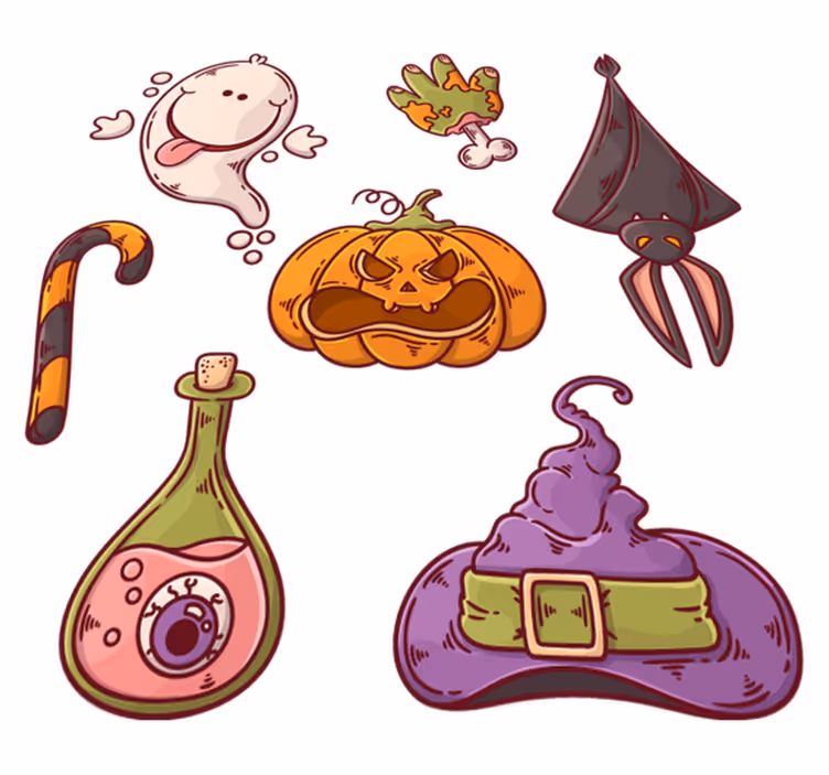 Vinyl tapijt halloween figuren - TenStickers