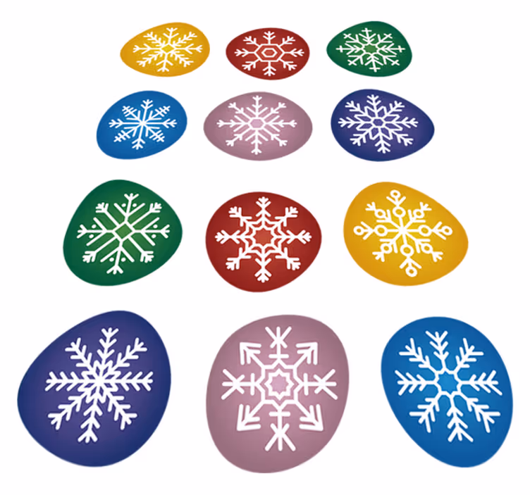 Vinyl tapijt kerstmis kleurrijke sneeuwvlokken - TenStickers