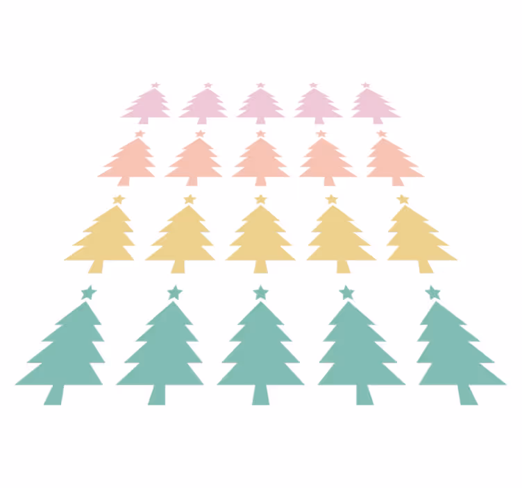 Vinyl tapijt kerstmis met kerstbomenprint - TenStickers