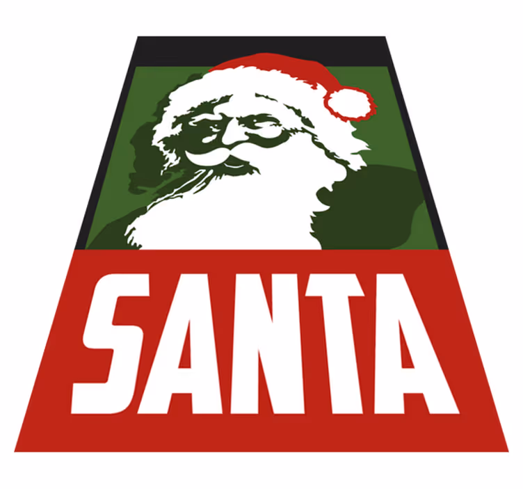 Vinyl tapijt kerstmis realistische kerstman - TenStickers