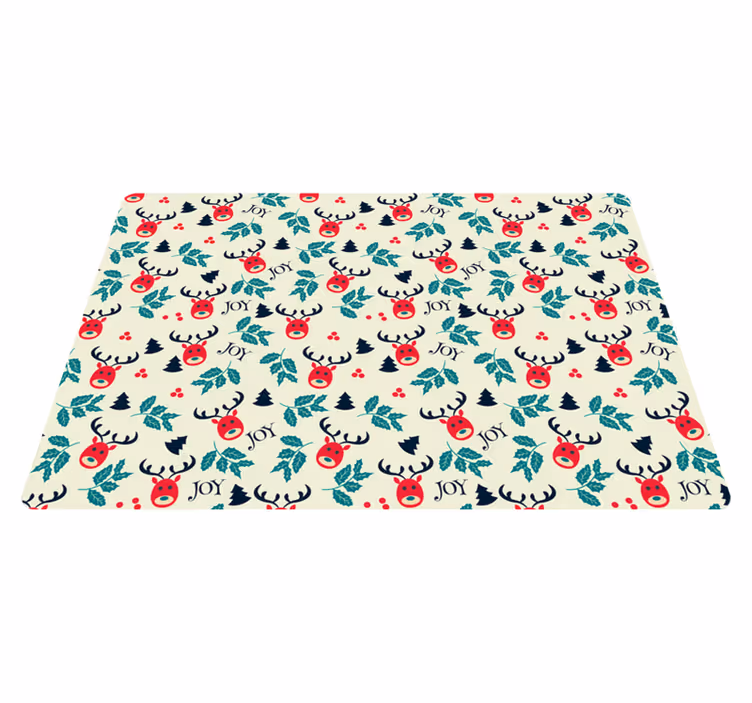 Vinyl tapijt kerstmis joy en rendier laptop - TenStickers
