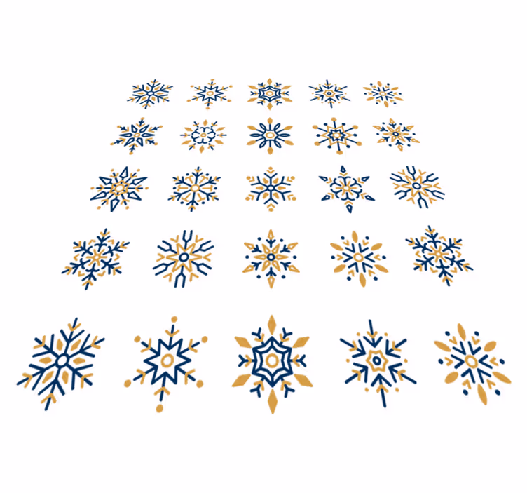 Vinyl tapijt kerstmis 25 unieke sneeuwvlokken - TenStickers