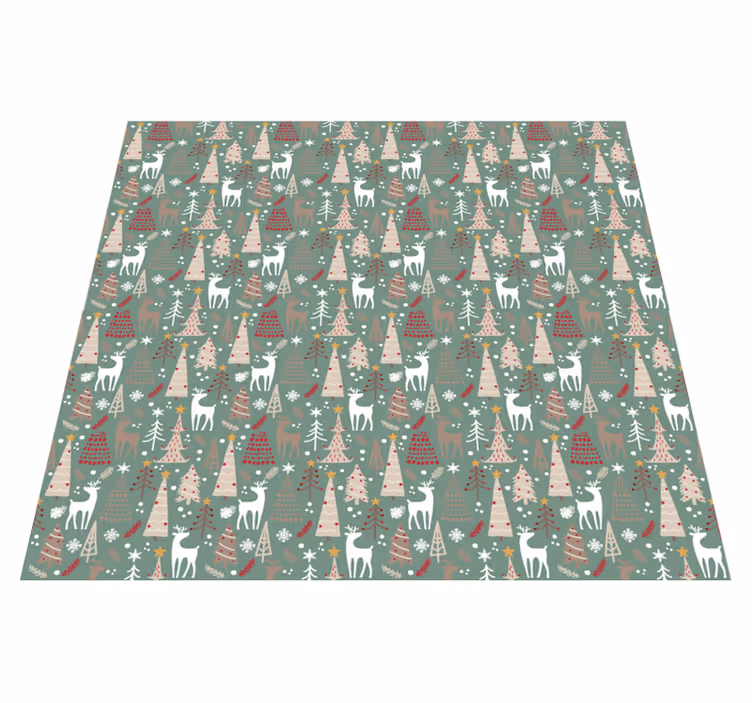 Vinyl tapijt kerstmis kerstbos patroon - TenStickers