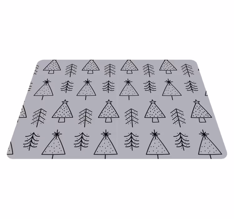 Vinyl tapijt kerstmis met patroon van kerstbomen - TenStickers