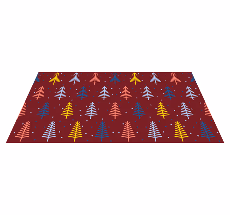 Vinyl tapijt kerstmis kleurrijk dennenboom patroon - TenStickers