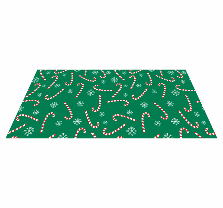 Vinyl tapijt kerstmis met zuurstokken patroon - TenStickers
