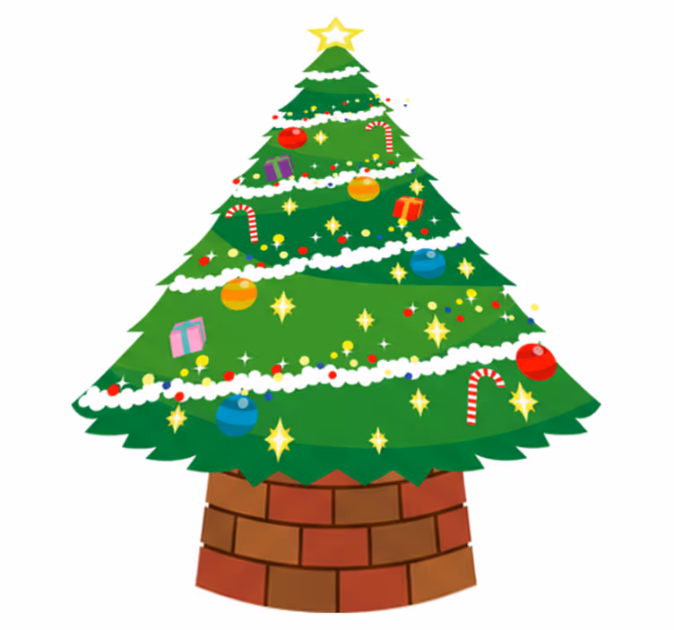 Vinyl tapijt kerstmis kerstboom - TenStickers