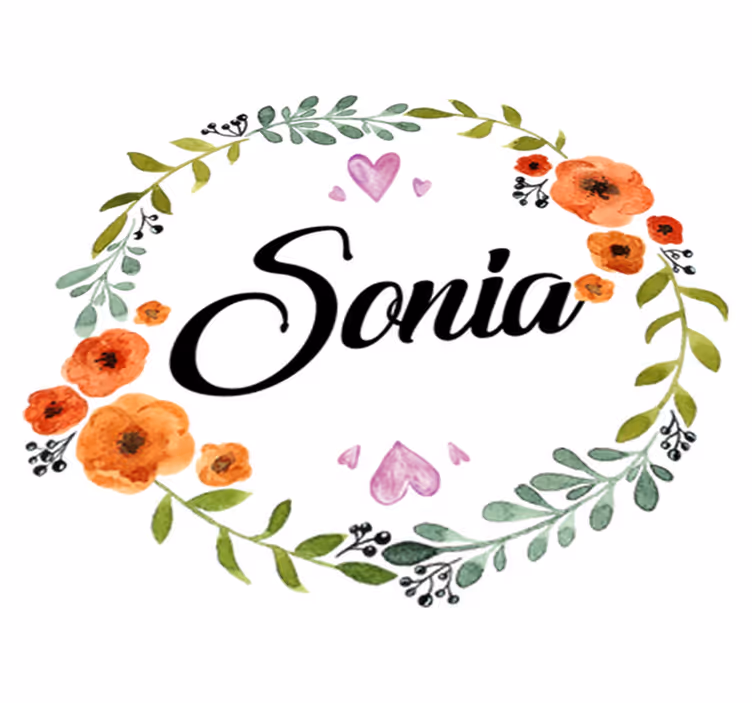 Vinyl tapijt bloemen en planten aanpasbare bloemenkrans - TenStickers