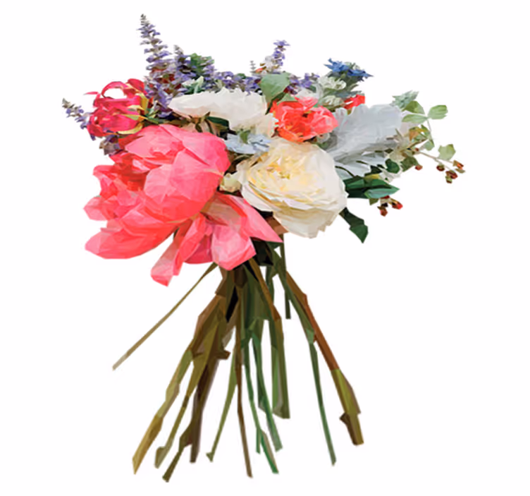 Vinyl tapijt bloemen en planten geometrisch boeket - TenStickers