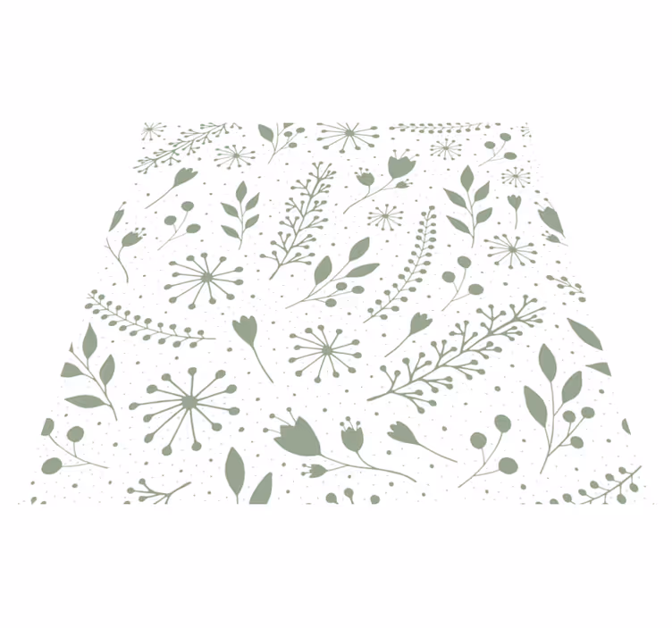 Vinyl tapijt bloemen en planten met zoete groene bladeren - TenStickers