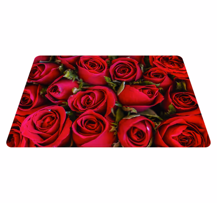 Vinyl tapijt bloemen en planten rode bloemenstijl - TenStickers