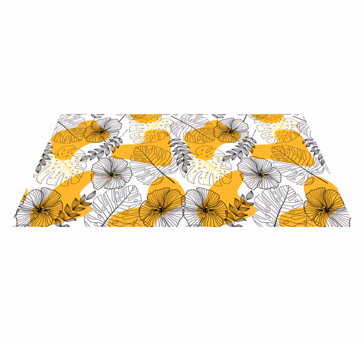 Vinyl tapijt bloemen en planten flower design kallax - TenStickers