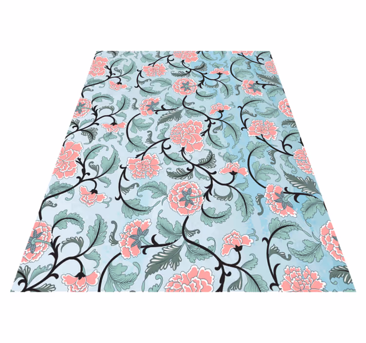 Vinyl tapijt bloemen en planten japanse bloemen raamfolie - TenStickers