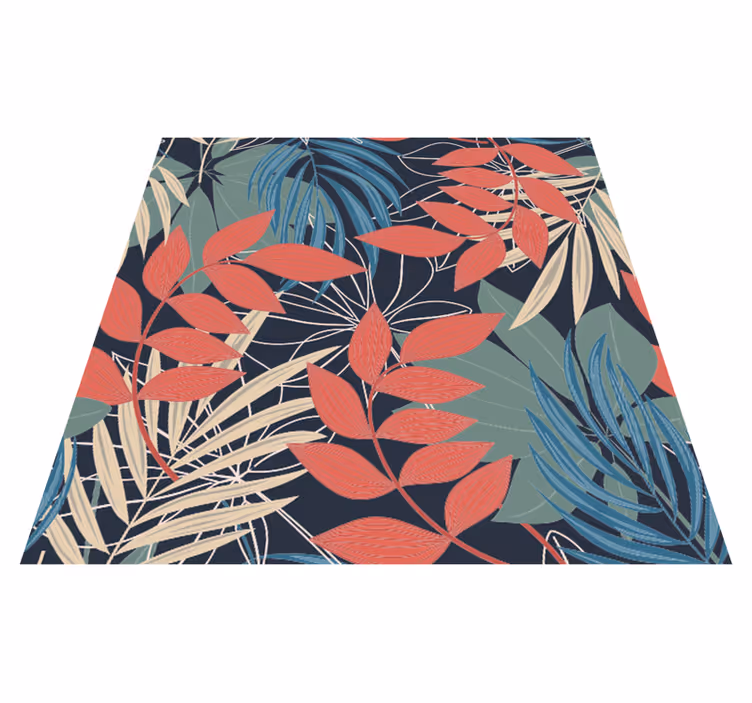 Vinyl tapijt bloemen en planten modern elegant patroon - TenStickers