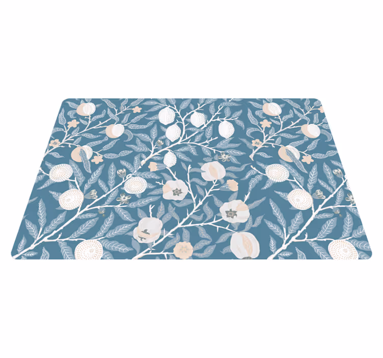 Vinyl tapijt bloemen en planten vintage patroon - TenStickers