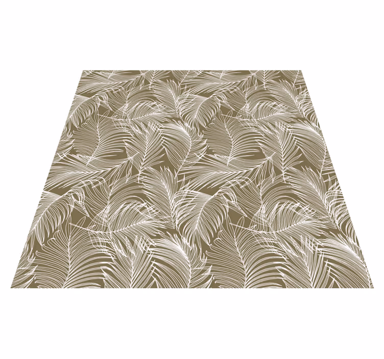 Vinyl tapijt bloemen en planten elegante bruine bladeren - TenStickers