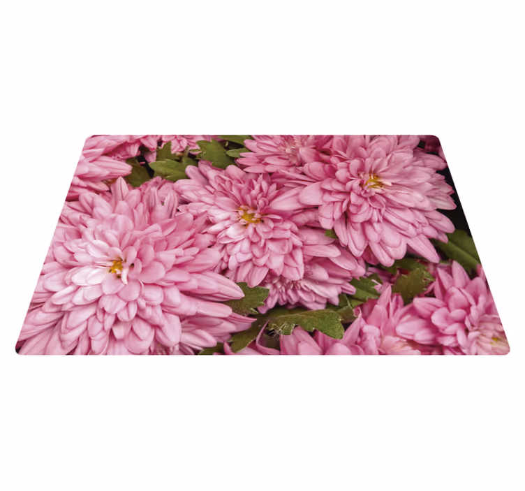 Vinyl tapijt bloemen en planten roze bloeiende lente - TenStickers