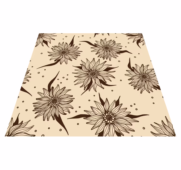 Vinyl tapijt bloemen en planten oude zonnebloem - TenStickers