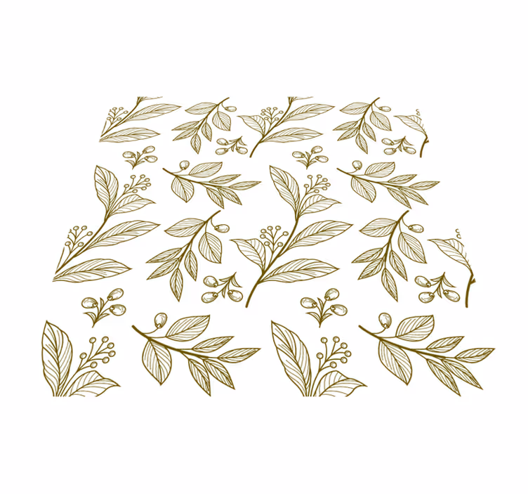 Vinyl tapijt bloemen en planten met bladeren design - TenStickers