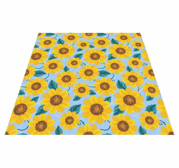Vinyl tapijt bloemen en planten zonnebloem motieven - TenStickers