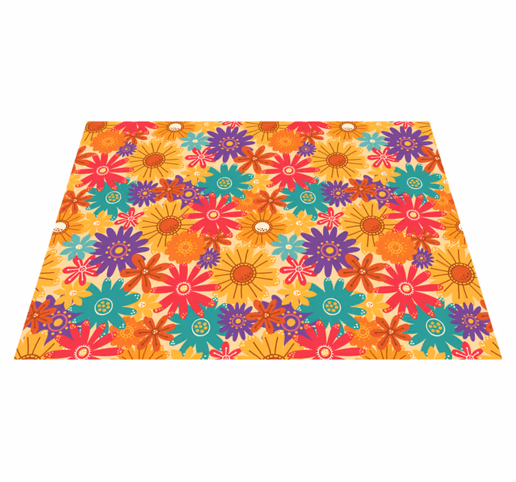 Vinyl tapijt bloemen en planten veel bloemen - TenStickers