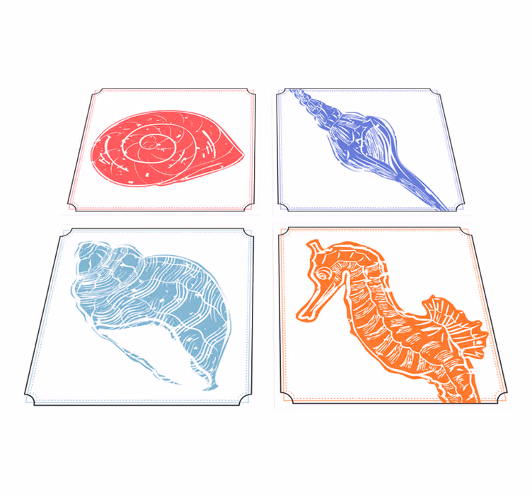 Vinyl tapijt bloemen en planten maritieme motieven - TenStickers