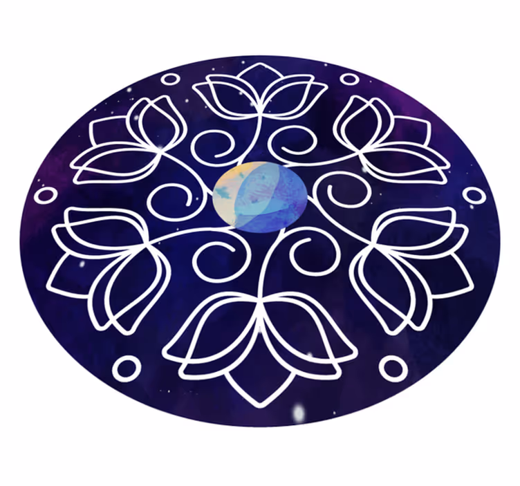 Vinyl tapijt bloemen en planten lotuspatroon ontwerp - TenStickers
