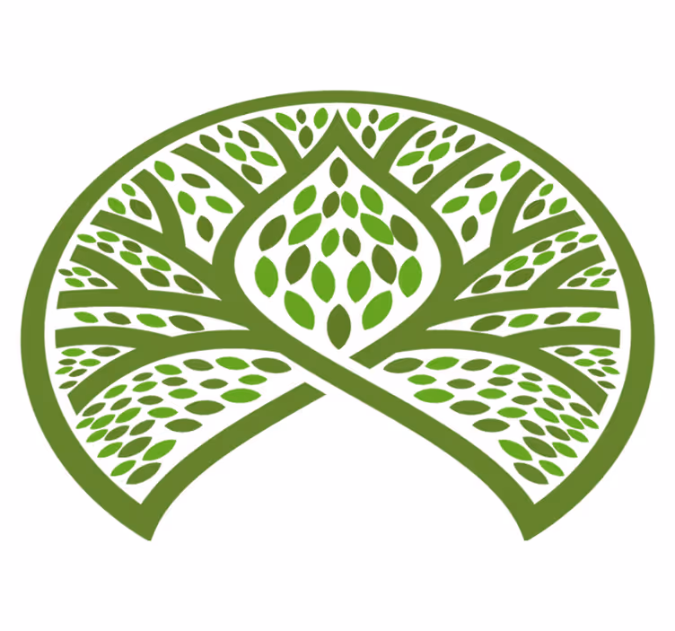 Vinyl tapijt bloemen en planten bladerige natuurembleem - TenStickers