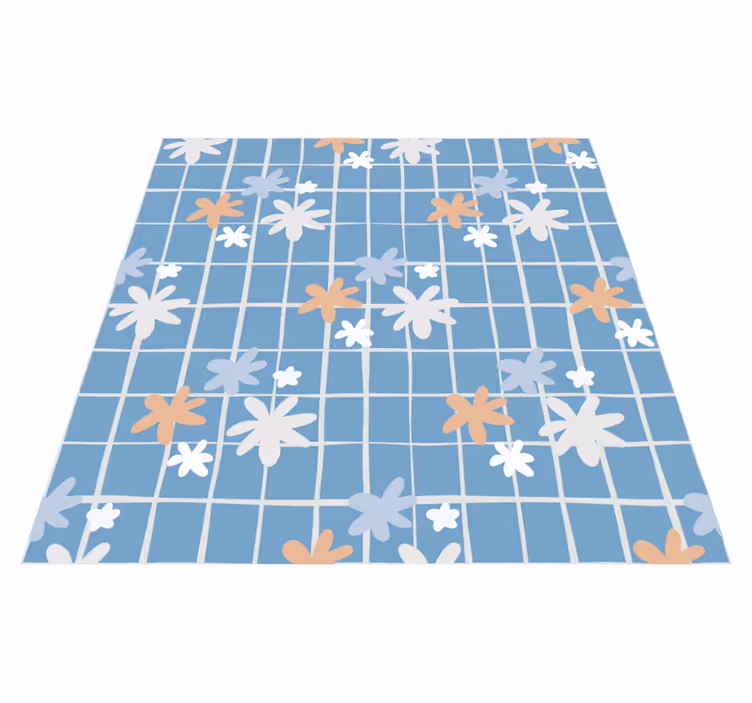 Vinyl tapijt bloemen en planten bloemillustratie - TenStickers