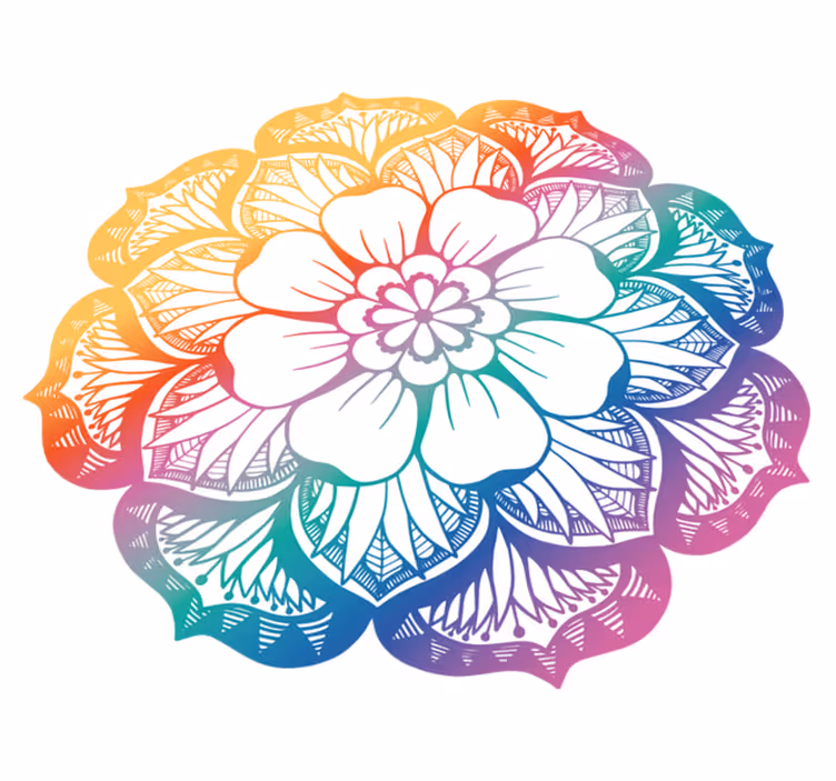 Vinyl tapijt bloemen en planten levendig botanisch element - TenStickers