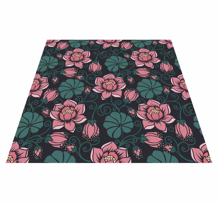 Vinyl tapijt bloemen en planten bloeiende wijnstokken - TenStickers