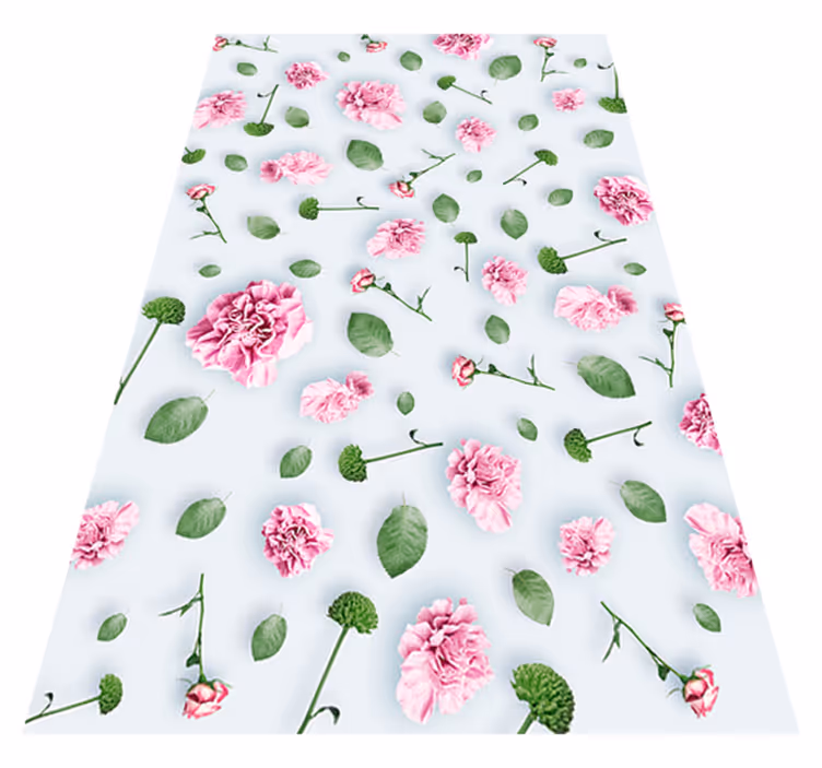 Vinyl tapijt bloemen en planten voor jouw interieur - TenStickers