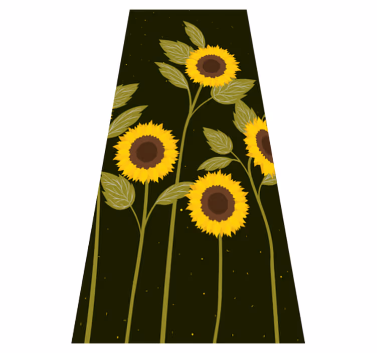 Vinyl tapijt bloemen en planten zonnebloemveld - TenStickers