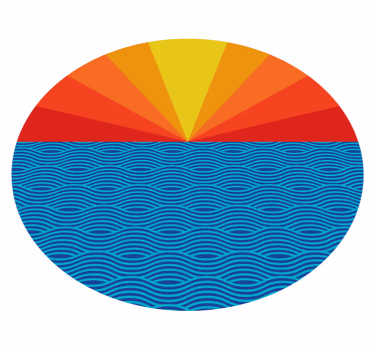 Vinyl tapijt slaapkamer vintage zonsondergang - TenStickers