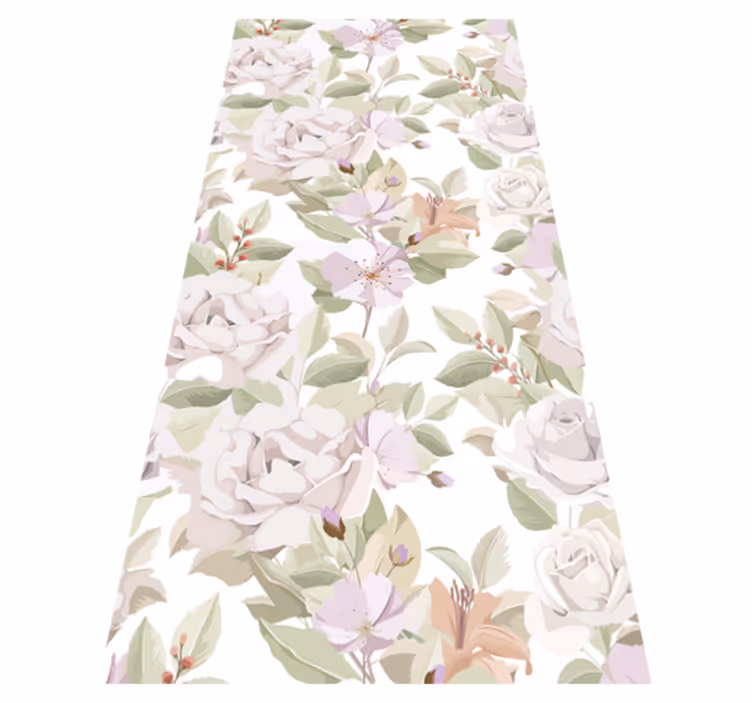 Vinyl tapijt bloemen en planten elegant bloemmotief - TenStickers