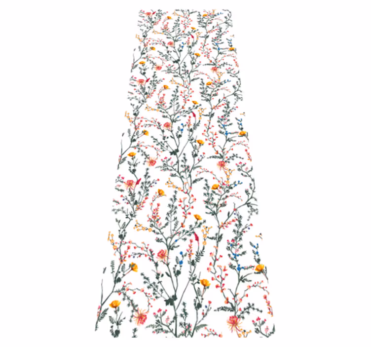 Vinyl tapijt bloemen en planten dun minimalistische tuin - TenStickers