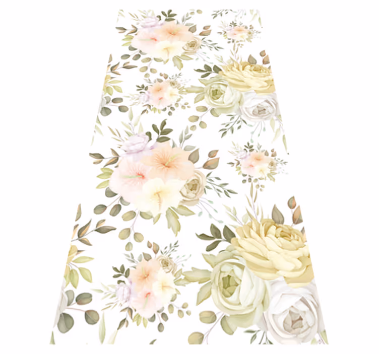Vinyl tapijt bloemen en planten prachtig bloemenpatroon - TenStickers