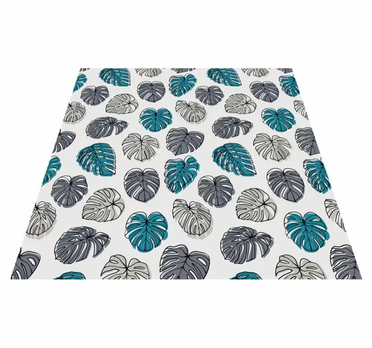 Vinyl tapijt bloemen en planten abstract tropische bladeren - TenStickers