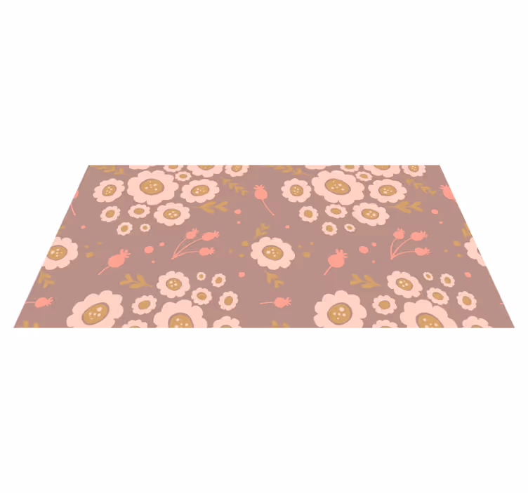 Vinyl tapijt bloemen en planten pastel gekleurd patroon - TenStickers