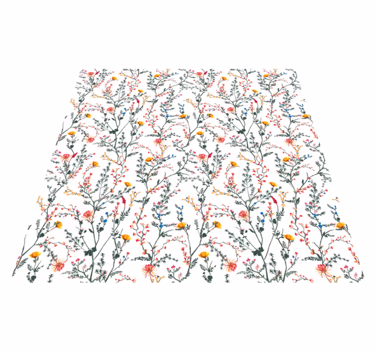Vinyl tapijt bloemen en planten dun minimalistische tuinbloemen - TenStickers