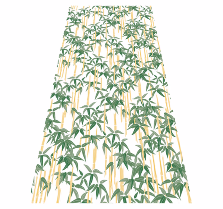 Vinyl tapijt bloemen en planten bamboetak voor raam - TenStickers