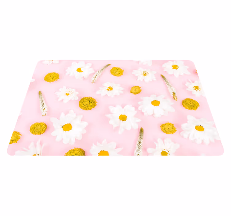 Vinyl tapijt bloemen en planten gekleurde bloemen - TenStickers