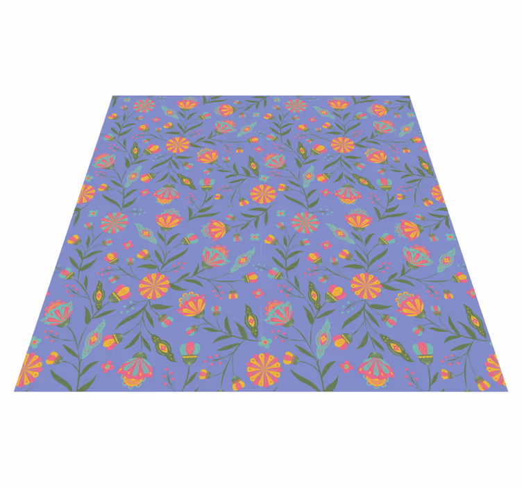 Vinyl tapijt bloemen en planten schattig ontwerp voor kinderen - TenStickers