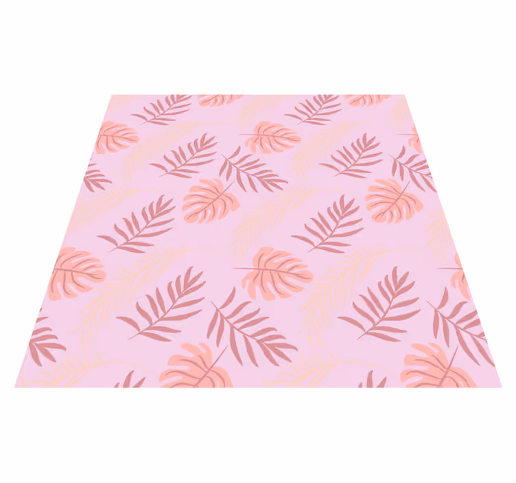 Vinyl tapijt bloemen en planten roze tropisch blad ontwerp - TenStickers