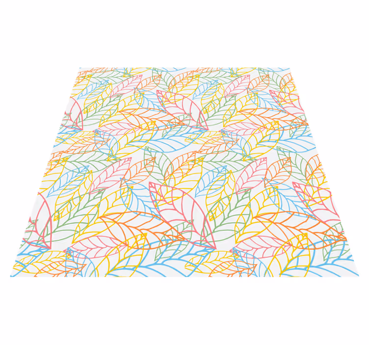 Vinyl tapijt bloemen en planten neon bladeren ontwerp - TenStickers