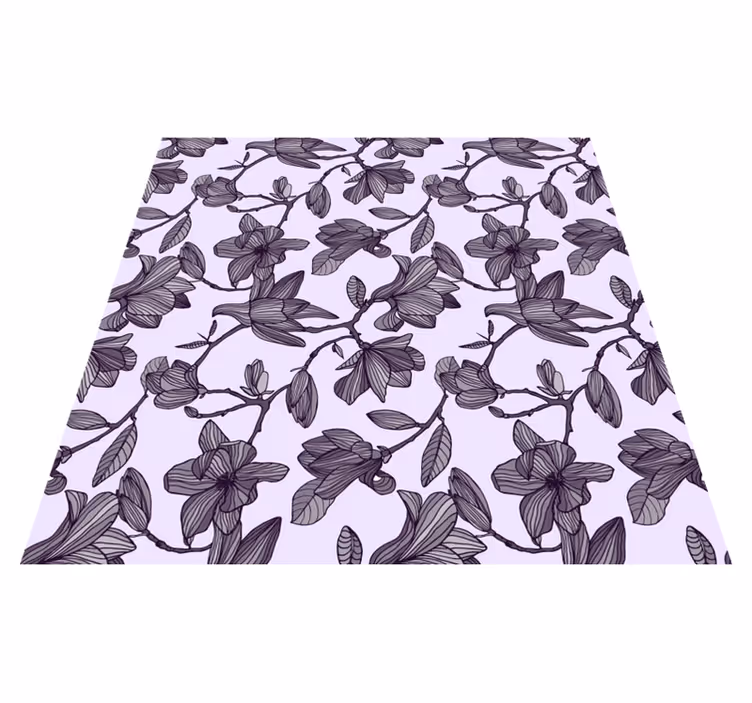 Vinyl tapijt bloemen en planten met schattig magnolia ontwerp - TenStickers