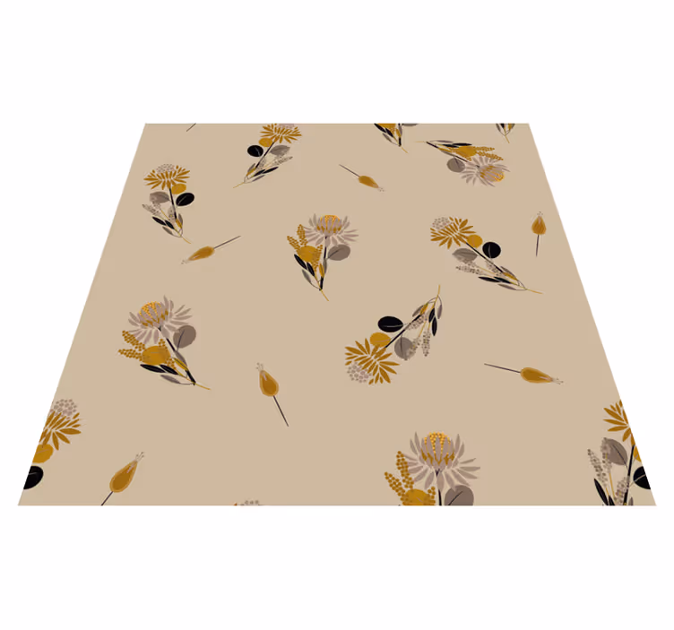 Vinyl tapijt eetkamer vintage bloemen - TenStickers